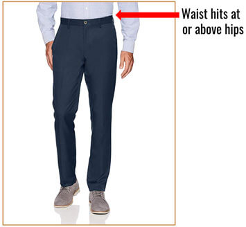 Illustration of suit pants waist 
