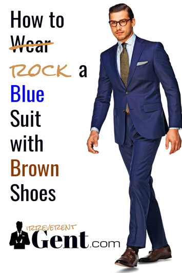 Blue Suit Brown Shoes