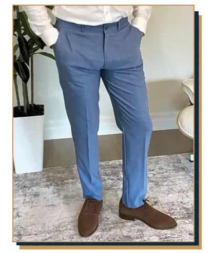Light blue jeans worn by Irreverent Gent founder Dave Bowden