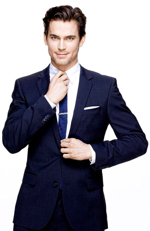 Neal Caffrey wearing a pocket square 