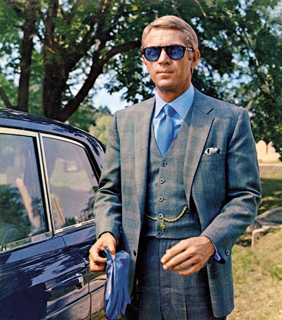 Steve McQueen in a three piece suit from The Thomas Crown Affair