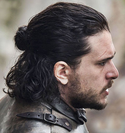 Jon Snow half up hairstyle