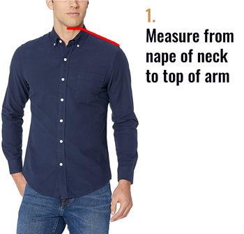 Measuring from the neck to the shoulder