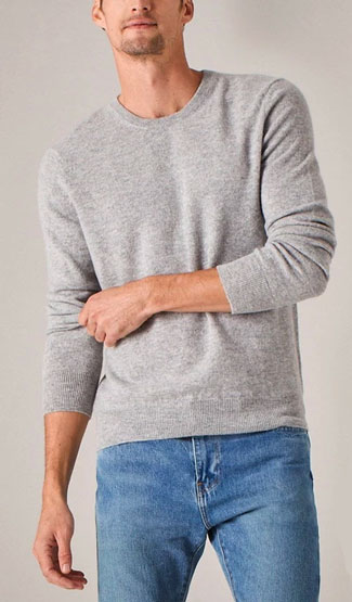 The Naadam Cashmere Essential Sweater in grey 
