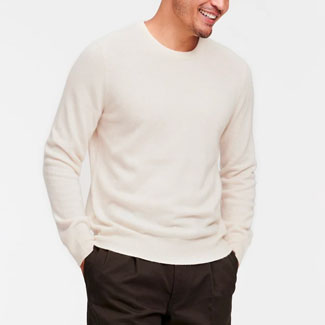 The Naadam Cashmere Essential Sweater in white