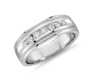 Milgrain Channel Set Diamond Wedding Ring