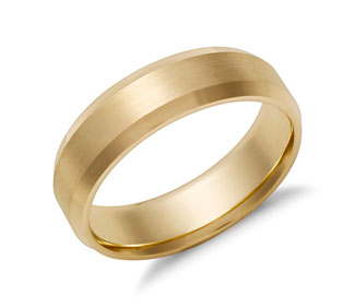 Beveled Edge Matte Wedding Ring
