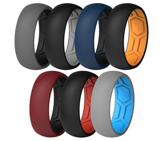 Breathable Air Grooves Silicone Wedding Rings