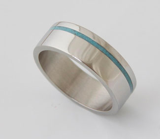 Turquoise Titanium Ring