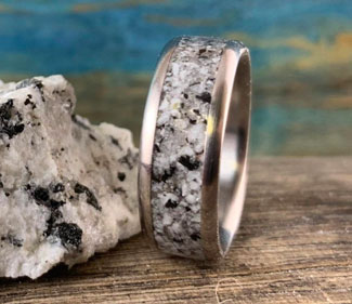 Custom Titanium Ring with Granite Inlay