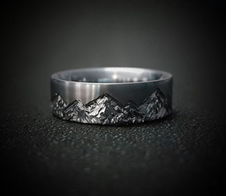 Mountain Range Titanium Ring
