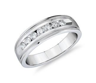 Milgrain Channel Set Diamond Wedding Ring