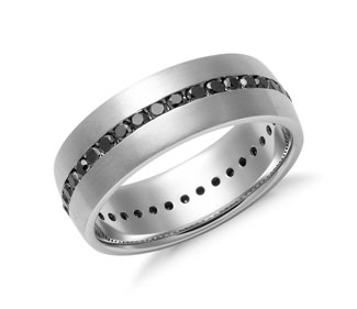 Black Diamond Channel Set Wedding Ring