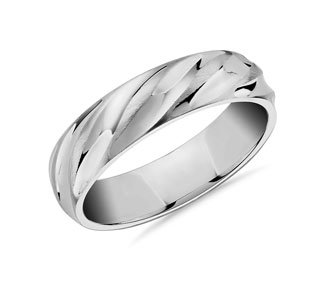 Matte & Polish Twist Wedding Ring