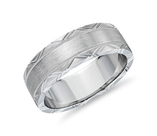 Geometric Rollover Engraved Band