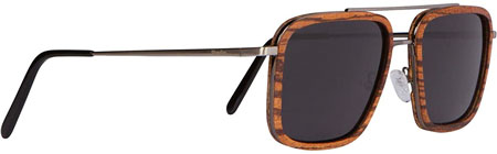 Woodies Brushed Gun Metal Wood Sunglasses