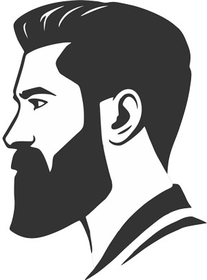Illustration of man with straight beard 