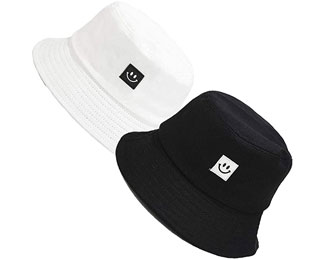 Black and white bucket hats