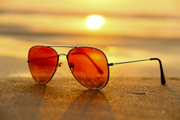 Red aviator sunglasses 