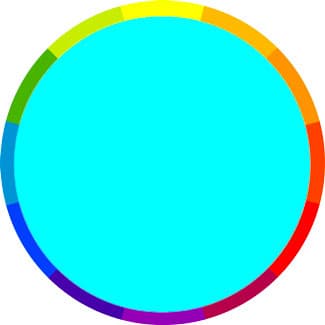 A color wheel with aqua in the middle