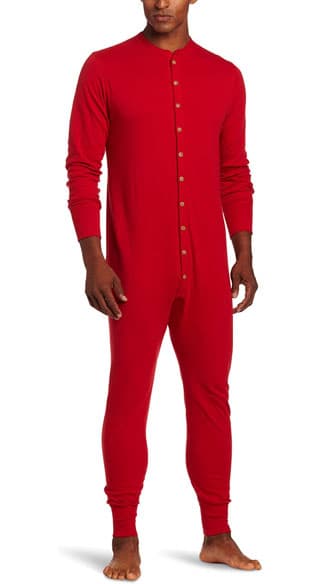 Black man wearing red long underwear