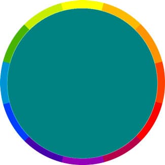 A color wheel with teal in the middle
