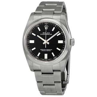 The Rolex Oyster Perpetual with a black dial
