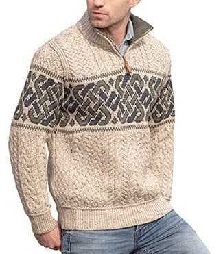 Aran Crafts chunky knit half zip sweater