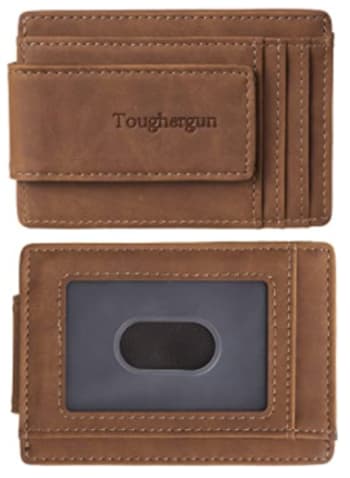 Toughergun Genuine Leather Money Clip Wallet