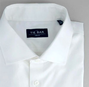 Tie bar wrinkle-free shirt