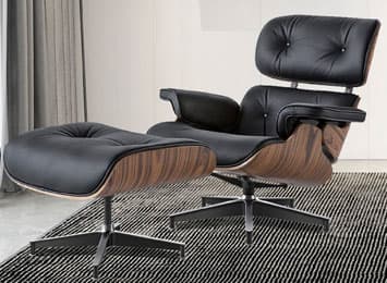 Bratu Tufted Genuine Leather Swivel Chair and Ottoman