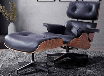 Carolita Genuine Leather Swivel Lounge Chair and Ottoman