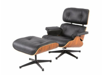 Dane Genuine Leather Swivel Lounge Chair and Ottoman
