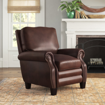Donohoe Genuine Leather Manual Club Recliner 