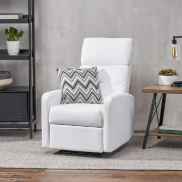 Great Deal Furniture Teyana White Leather Recliner Club Chair