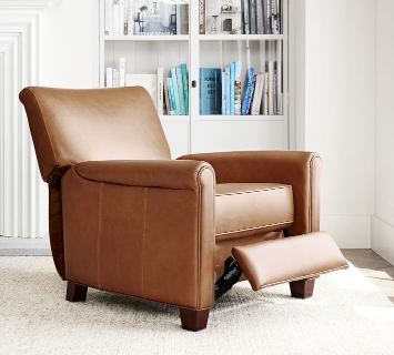 Irving Roll Arm Leather Recliner