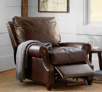 James Roll Arm Leather Recliner