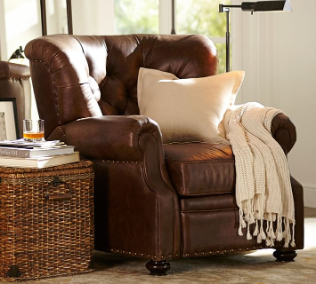 Lansing Tufted Leather Recliner