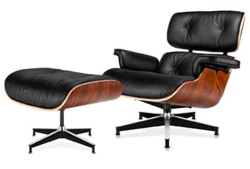 Olle Genuine Leather Swivel Lounge Chair and Ottoman