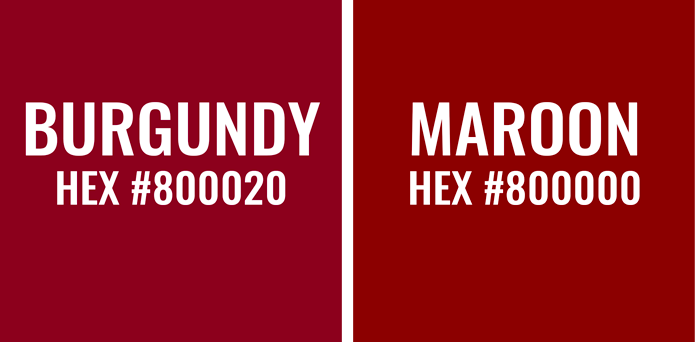 burgund and maroon colors and hex codes