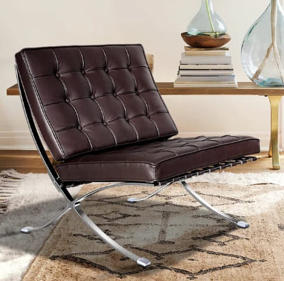 Allyannah 30.3'' Wide Tufted Genuine Leather Lounge Chair