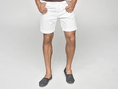 Man wearing shorts and espadrilles 