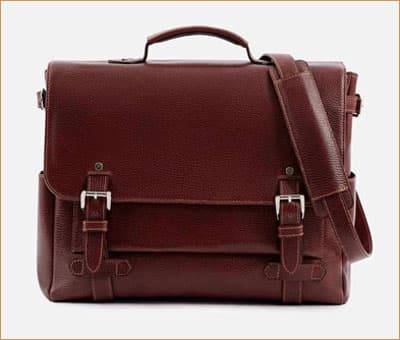 Gaston Pebbled Leather Messenger Bag