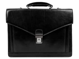 Time Resistance Black leather briefcase