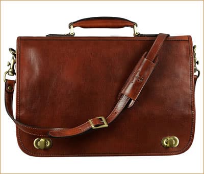 Time Resistance Brown leather briefcase
