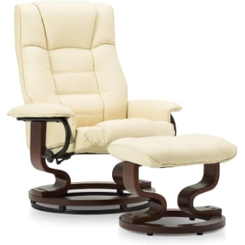 30.3'' Wide Faux Leather Manual Swivel Ergonomic Recliner with Ottoman