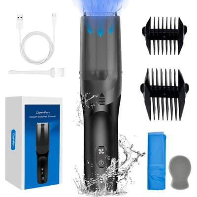 Clownfish Electric Body Hair Trimmer for Men with Vacuum