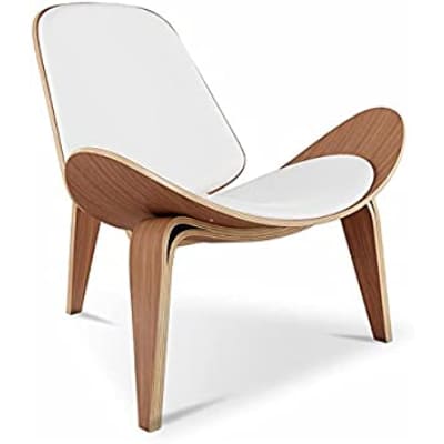 Aron Living Arch Shell Chair in White Leather