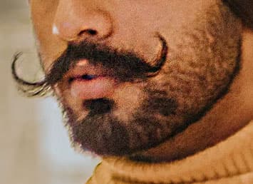 Man with handlebar beardstache