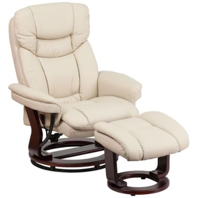 Contemporary Recliner and Curved Ottoman